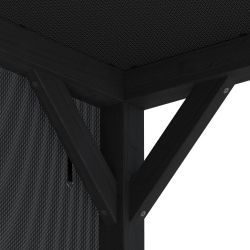 Pergola Silvano zwart gespoten vurenhout met zonweringdoek en zijdoek