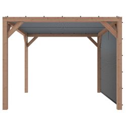 Pergola Silvano douglashout met zonweringdoek en zijdoek