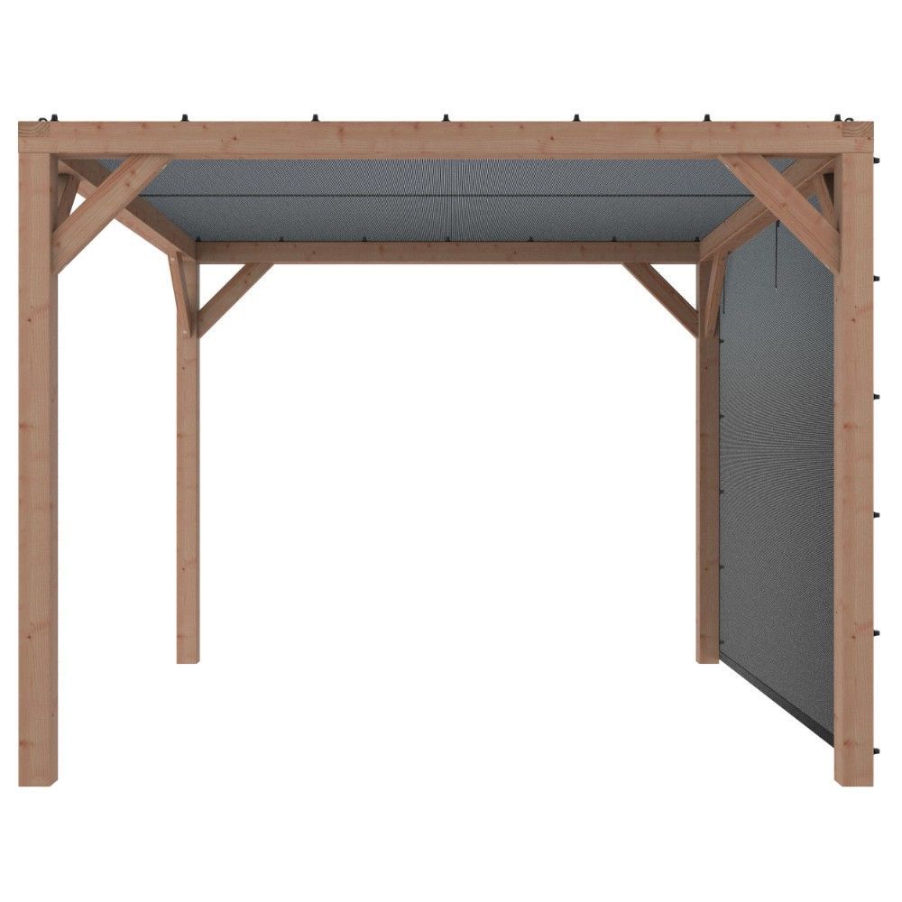 Pergola Silvano douglashout met zonweringdoek en zijdoek