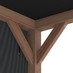 Pergola Silvano douglashout met zonweringdoek en zijdoek