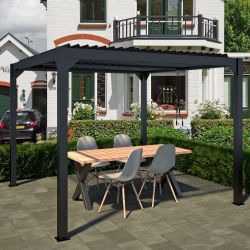 Pergola Rodrigo aluminium antraciet met beweegbare lamellen