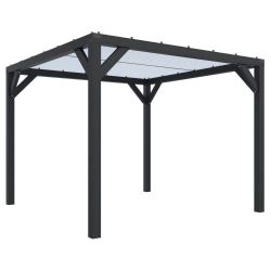 Pergola Silvano zwart gespoten vurenhout met zonweringdoek