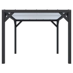 Pergola Silvano zwart gespoten vurenhout met zonweringdoek