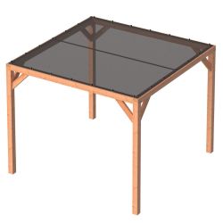 Pergola Silvano douglashout met zonweringdoek