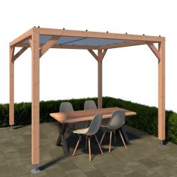Pergola Silvano douglashout met zonweringdoek