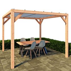 Pergola Silvano douglashout met zonweringdoek