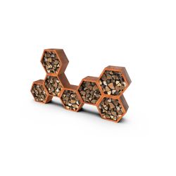 Geroba modulaire houtopslag Honni - Cortenstaal