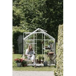 Royal Well tuinkas Kate 3 met veiligheidsglas en fundering - wit