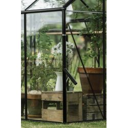 Royal Well tuinkas Kate 3 met veiligheidsglas en fundering - zwart