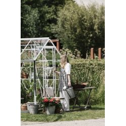 Royal Well tuinkas Kate 5 met veiligheidsglas en fundering - wit