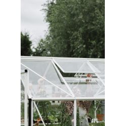 Royal Well tuinkas Mary 2 met veiligheidsglas en fundering - wit