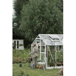 Royal Well tuinkas Mary 2 met veiligheidsglas en fundering - wit