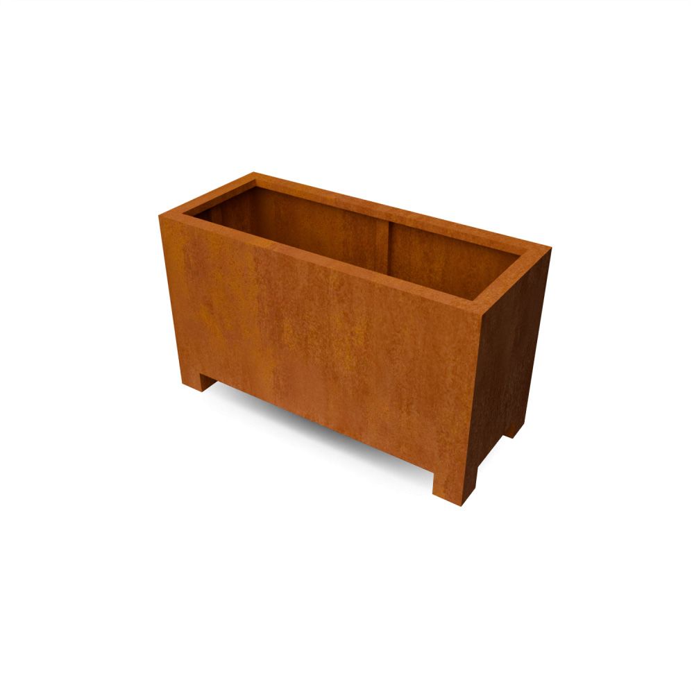 Geroba vierkante plantenbak op pootjes Artesa LF14 1200x500x700mm - Cortenstaal