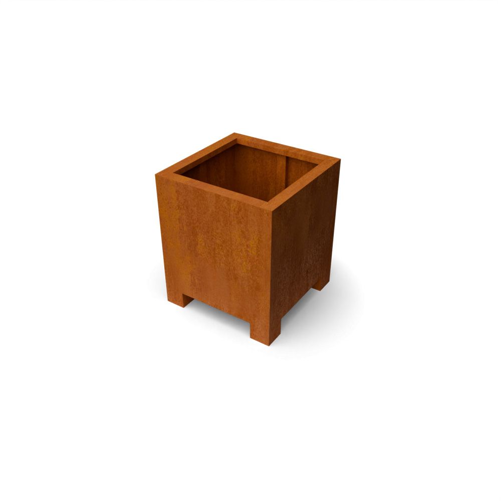 Geroba vierkante plantenbak op pootjes Artesa LF16 600x600x700mm - Cortenstaal