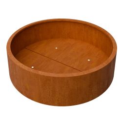 Geroba RondaB12 ronde plantenbak met bodem 1500x400mm - Cortenstaal