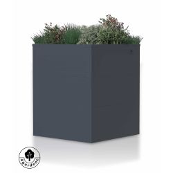 4gardenz vierkante plantenbak met verhoogde bodem 50x50x60cm - antraciet
