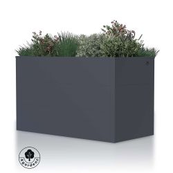 4gardenz rechthoekige plantenbak met verhoogde bodem 100x50x60cm - antraciet