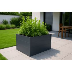 4gardenz rechthoekige plantenbak met verhoogde bodem 100x50x60cm - antraciet