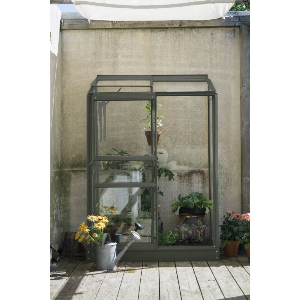 Royal Well muurkas Emma 1 met veiligheidsglas en fundering - groengrijs