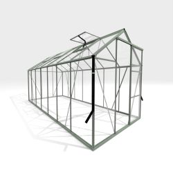 Royal Well Kate 5 tuinkas met veiligheidsglas en fundering - groengrijs