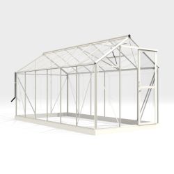 Royal Well Mary 4 tuinkas met veiligheidsglas en fundering - wit